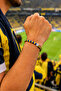 Yellow Navy Blue Heart Beaded Macrame Fan Bracelet Adjustable Handmade Lucky Bracelet - 2