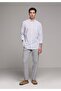 Regular Fit Medium Waist Straight Leg Men's Gray Trousers - 3