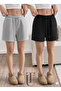 2-Piece Shorts for Women (Black-Grey) Basic Summer Shorts Set - Comfortable Fit Above the Knee, 2-Piece Economical Pack