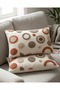 Punch Embroidery Look Geometric Round Patterned Digital Print Bohemian Style 2-Piece 30X50 Throw Pillow Cover - 6