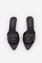 Women's Pointed Toe Strappy Classic Short Heeled Slippers Layer Black - 7
