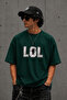 Lol Text Printed Unisex Oversize T-Shirt – Cotton Crew Neck Casual T-Shirt