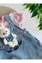 Baby Girl Toy Rabbit Denim Salopet T-Shirt - 3