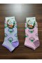 3-4 Years Old Girls Strawberry Patterned Combed Cotton Seasonal Booties Socks 12 Pack - 3
