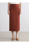 Slit Skirt with Elastic Waist - 2