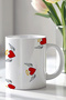 Heart Patterned 330ml Printed White Ceramic Mug Cup - 2