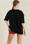 Oversize Women's T-Shirt 2 Thread Fabric Crew Neck Low Sleeve Basic Casual Top - 5