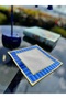 Stick Model Navy Blue Embroidered Presentation Napkin - 8