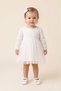 White Scallop Blouse and Tulle Skirt Long Sleeve Baby Girl Dress - Melissa