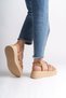 Bella Elastic Strip Detailed Orthopedic Sole Women's Sandals Ctt - Skin - 3