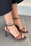Bals women's patent leather heeled shoes with mesh detail - brown - 3