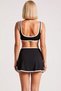 Women's Bralette Bikini Set High Waist Skort Sleeveless Knitted Plain Pattern Contrast Stripe Detail - 5