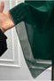 Square Emerald Green Chiffon Groom Shoulder Cover, Silver Glitter Edge, Groomsmen Bridesmaid Henna Solider Shawl Veil - 4