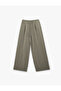 Linen Look Wide-Legged Trousers with Tie Waist - 3