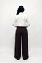Women's Black Plus Size Gathering Palazzo Trousers Hzl26S-Zss120211 - 4