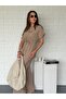 Short Sleeve Gathered Zippered Tensel Set - 4