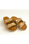 26Y217-9 Women's Stoned Double Buckle Slippers - 6