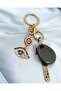 Gold Color Keychain with Evil Eye Beads and Stone in the Shape of an Eye - 4