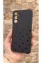 Samsung Galaxy A25 Compatible Mini Black Heart Patterned Silicone Shock Absorbing Classic Protected Rubber Case - 4