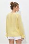 Women's Yellow Tie Collar Blouse with Flounce Sleeves and Muslin Crinkle Texture 4762 60286275 - 5