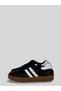 Kelva Women's Soft Leather Double Striped Lace-Up Round Toe Rubber Sole White Tongue Detailed Sneaker Sports Shoes 1 cm - 5
