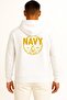 Hooded Tur Navy Unisex Sweatshirt with Chest and Back Print - 2