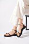 Turas women's thong sandals with ring buckle - black leather - 3