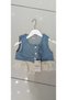 Girl's 100% Cotton Denim Look Double Set with Lace Detail - Jean Elegance - 4