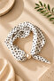 White Small Polka Dot Scarf Model with Pearls (Pearls Are Opened and Closed with a Magnetic Mechanism Inside) - 2