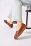 Heyes V Elastic Rubber Sole Women's Genuine Leather Shoes Tan Skin