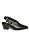 Y654322203 Black Genuine Leather Thick Low Heeled Western Shoes - 5