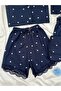Women's Heart Patterned Underwear 6-Piece Pajama Set – Strap Shorts and Long-Legged Pajama Set - 3