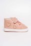 U.S. Polo Assn Baby Girl Velcro Sports Shoes with Heart Detail on the Sides, Size 17-19, Salmon