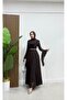 Flowy Waist Stoned Chiffon Hijab Evening Dress