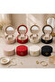 Round Luxury Jewelry and Gemstone Storage Box with Mirror Organizer - 2