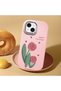 Pink Silicone Case with Camera Protection Compatible with iPhone 15 Shock-Absorbing - 4