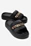 Comfortable Women's Beach Pool Balcony Garden Slippers with Chain Black Slippers - 5