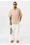 Pocket detailed short sleeve oversize linen shirt - 2