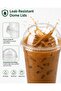 Sunny Clear Plastic Cups with Dome Lids, 12oz (Pack of 50) – Reusable Transparent Cold Drink Cups for Iced Coffee, Juice & Smoothies – Leak-Resistant - 4