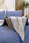 100% Cotton 4 Layer Muslin Bedspread Indigo Blue Color Single Size 160X230 Cm. 1 Pillowcase 50X70 Cm. - 3