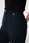 High Waist Carrot Cut Navy Blue Trousers 0267 - 4