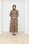 Seasonal Dress with Buttons, Plaid Pattern, and Belt Detail - 7