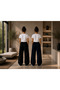 Women's Comfortable Fit 2-Piece Sweatpants Black Navy Blue High Waist - 3