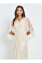 Cream Foil Print Cape Sleeve Maxi Dress - 2