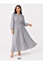 Women's Buttoned Front and Elastic Waist High Collar Skirt Ruffled Strawberry Fabric Dress - 5