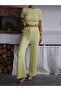 Women's Monro Drawstring Detailed Blouse and Pants Set - Bubble Fabric - 6