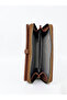 Women's Faux Leather Wallet with Gold Buckle and Phone Compartment - 8