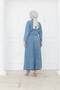 Sleeve Elastic Hooded Thin Fabric Jeans Women's Suit - 5