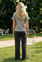 Anthracite Gray Bürümcük-Krınkıl Short Sleeve Buttoned Ribbed Pajama Set 8019 - 3