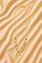 Gold Steel Necklace with Drop-Shaped Colored Stones - 2